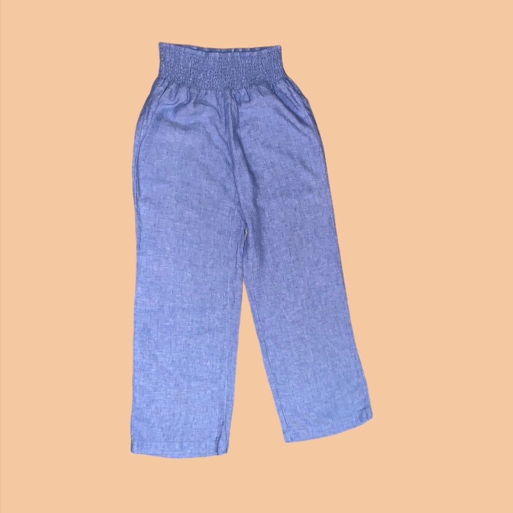 Flowy linen blue pant